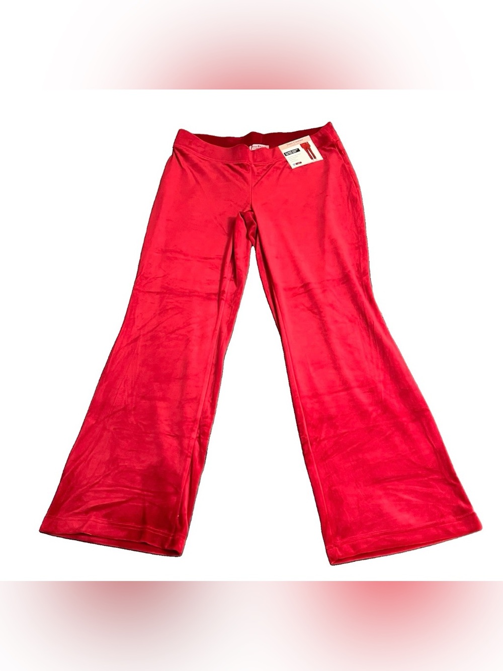 Juicy Couture Classic Velour Mid Rise Pant In Red Size XL